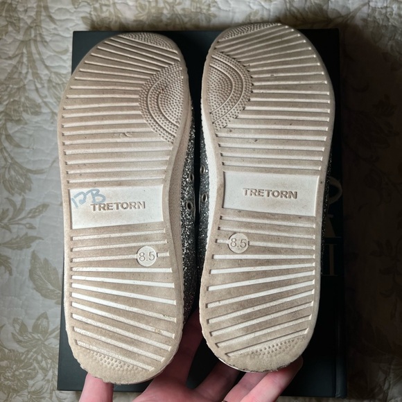 Tretorn Nylite Silver Glitter Sneaker Shoes, size 8.5 RetroGlam Athleisure - Picture 5 of 8